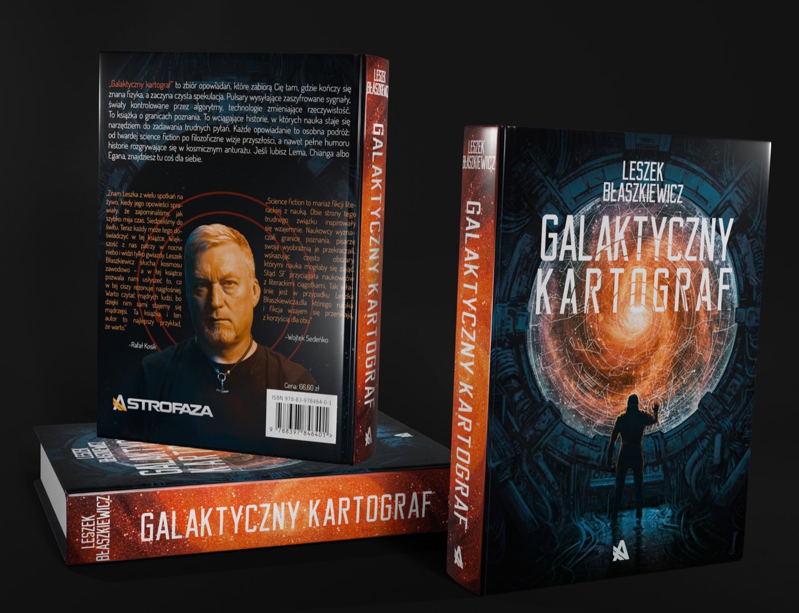 Galaktyczny kartograf — wizualizacja twardej oprawy, przodu i tyłu książki
